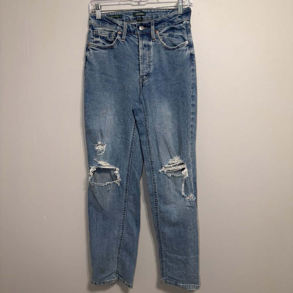 Wild Fable Super High Rise Straight Leg Distressed Jeans Size 2 Trendy Denim - Picture 2 of 7